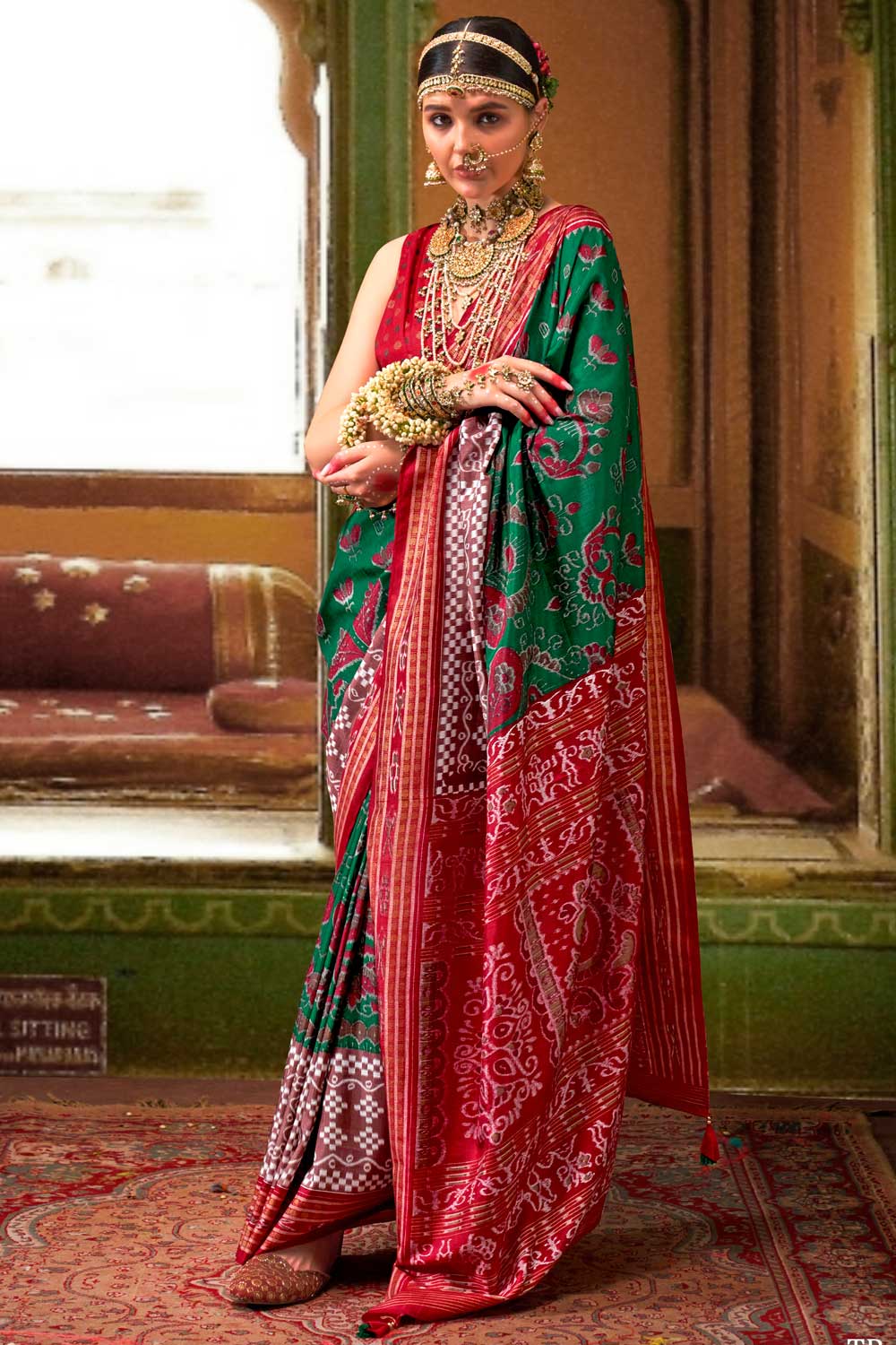 Art Silk Fabric Green Color Stylish Look Printed Saree | Buy Online India