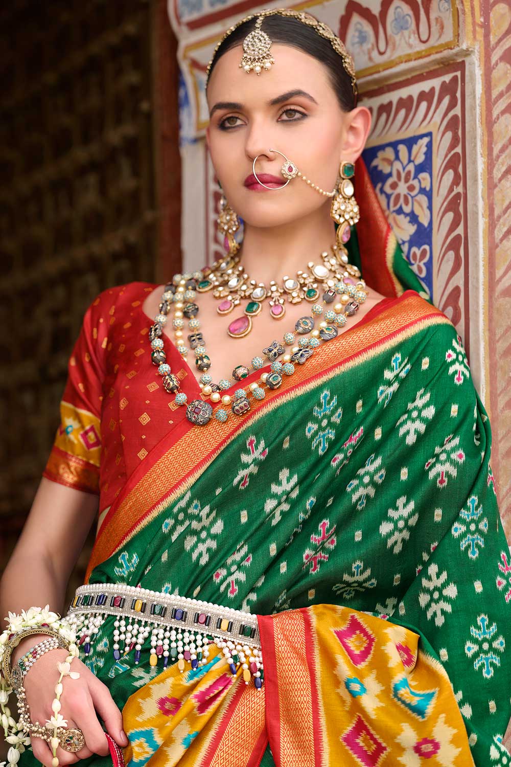 Dark Green Color Glorious Art Silk Printed Saree | Buy Online India