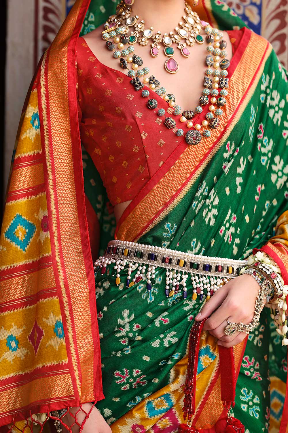 Dark Green Color Glorious Art Silk Printed Saree | Buy Online India