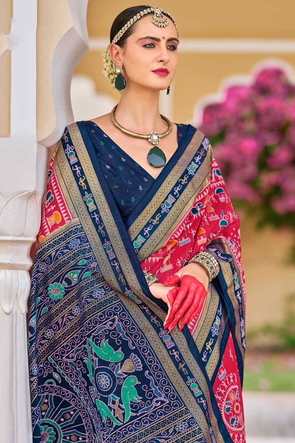 Red Color Glamorous Art Silk Printed Saree | Buy Online India