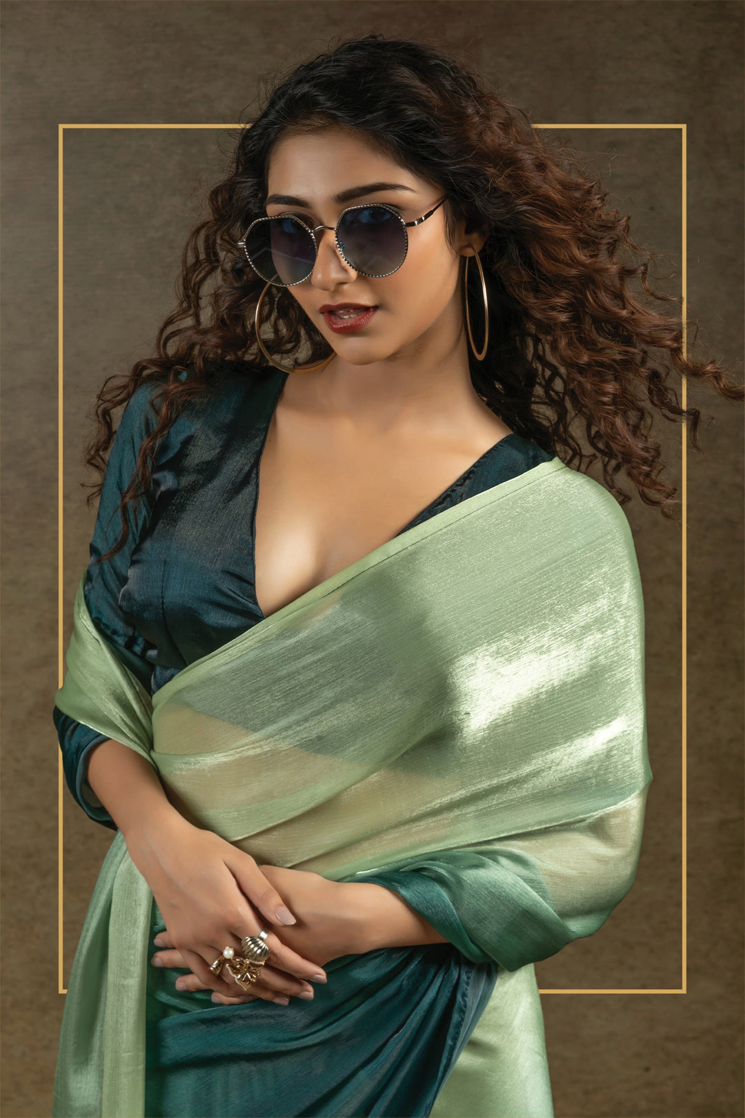 Satin Silk Fabric Party Look Saree In Grey Color | Buy Online India