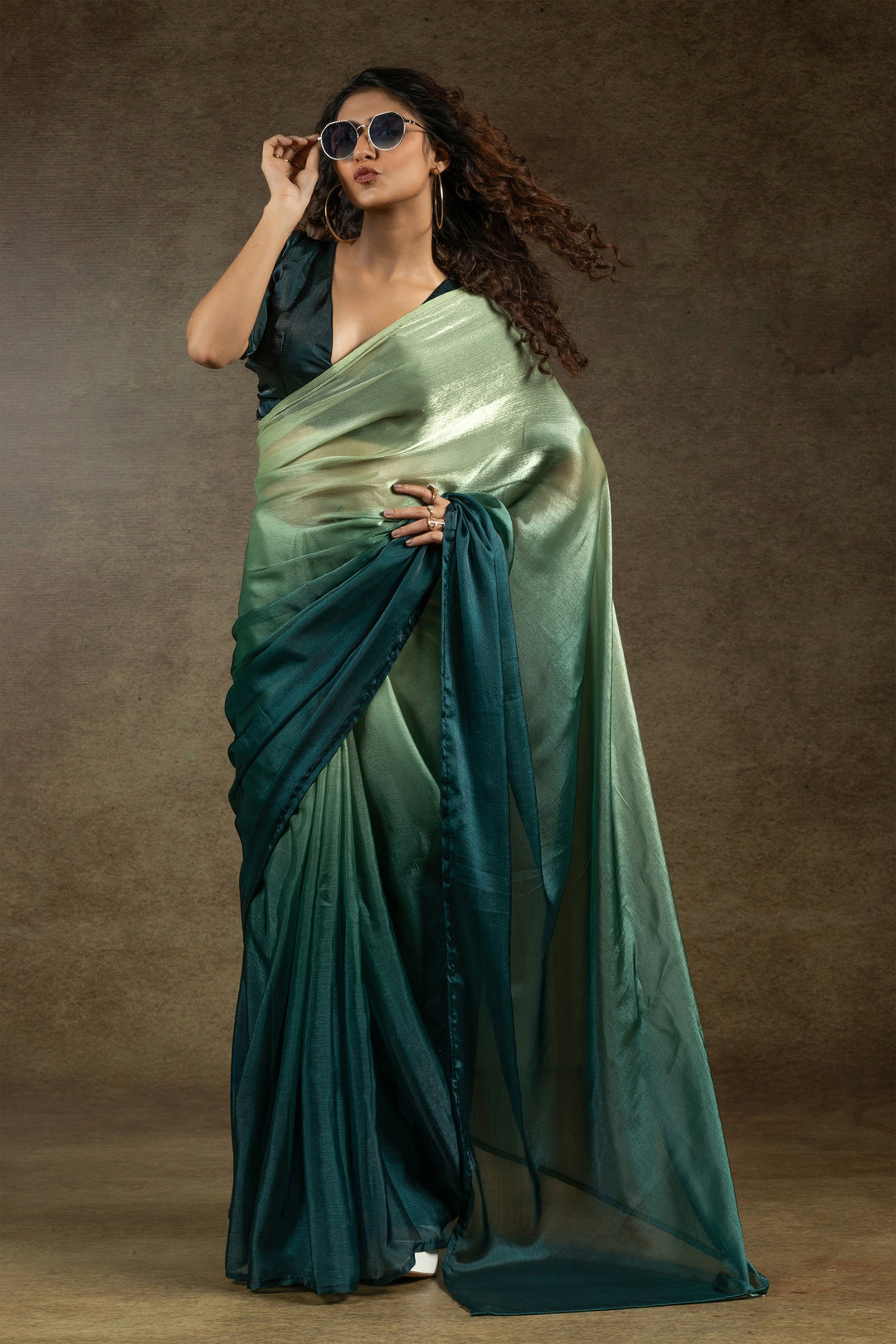 Satin Silk Fabric Party Look Saree In Grey Color | Buy Online India