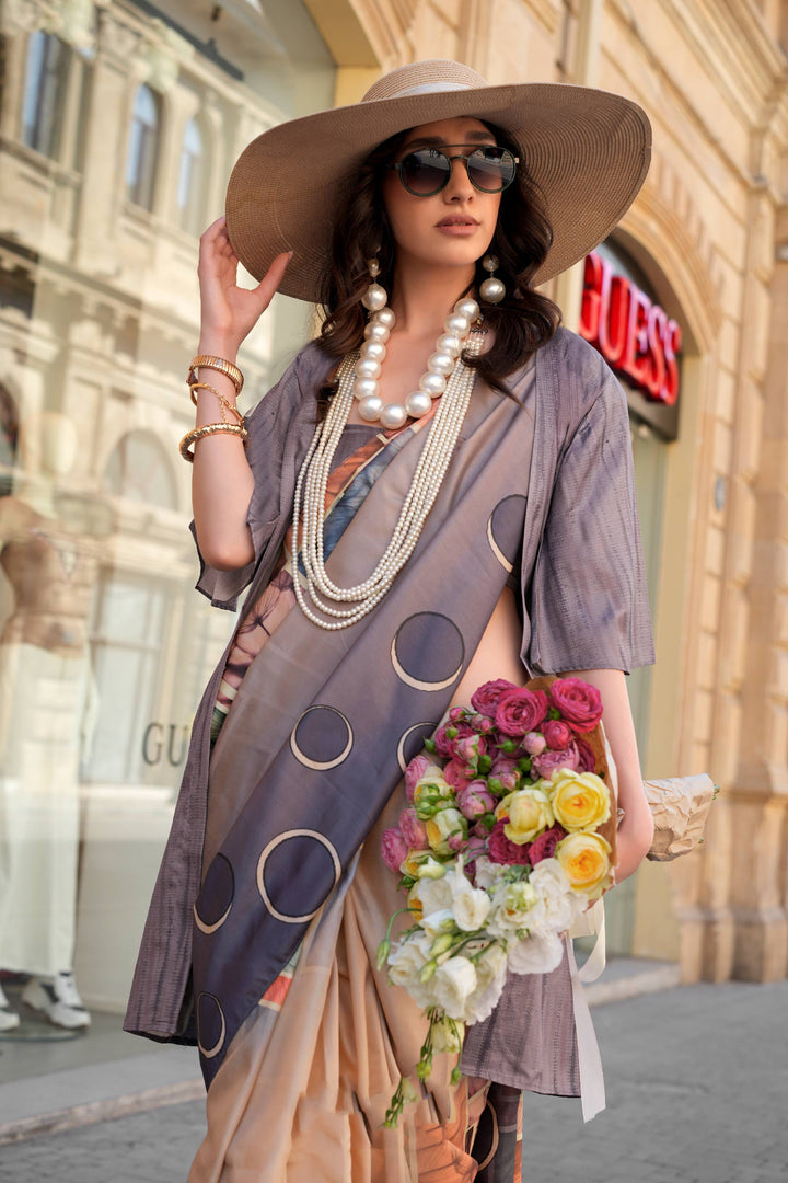 Multi Color Art Silk Fabric Engaging Digital Printed Saree | Buy Online India