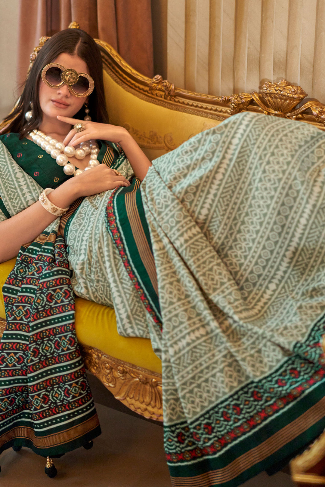 Green Color Art Silk Fabric Beatific Printed Saree | Buy Online India