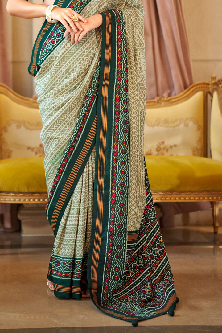 Green Color Art Silk Fabric Beatific Printed Saree | Buy Online India