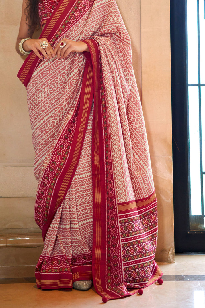 Embellished Maroon Color Art Silk Fabric Printed Saree | Buy Online India