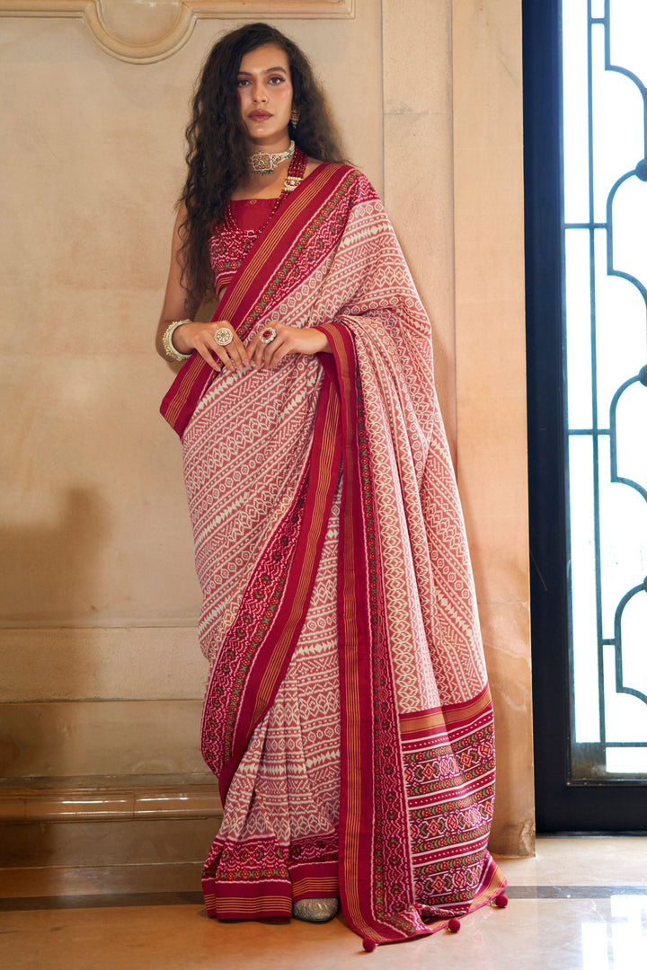 Embellished Maroon Color Art Silk Fabric Printed Saree | Buy Online India
