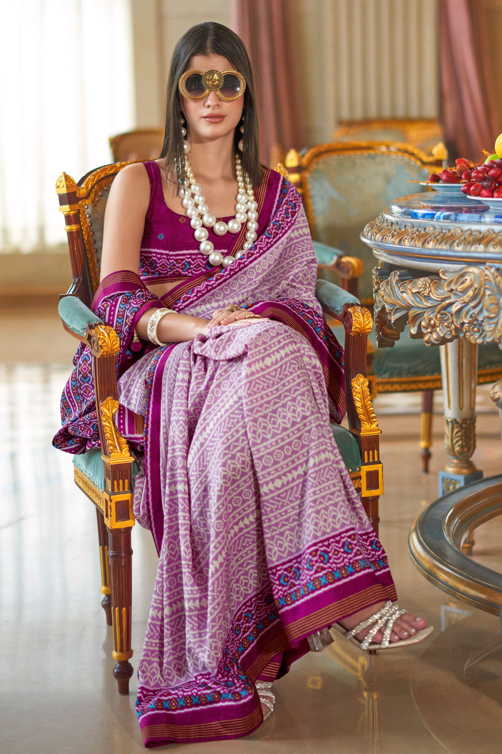 Engaging Wine Color Art Silk Fabric Printed Saree | Buy Online India
