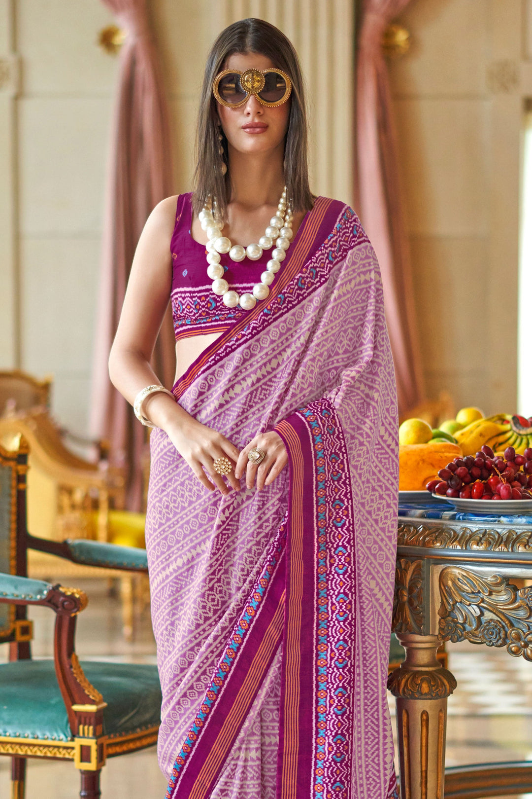 Engaging Wine Color Art Silk Fabric Printed Saree | Buy Online India