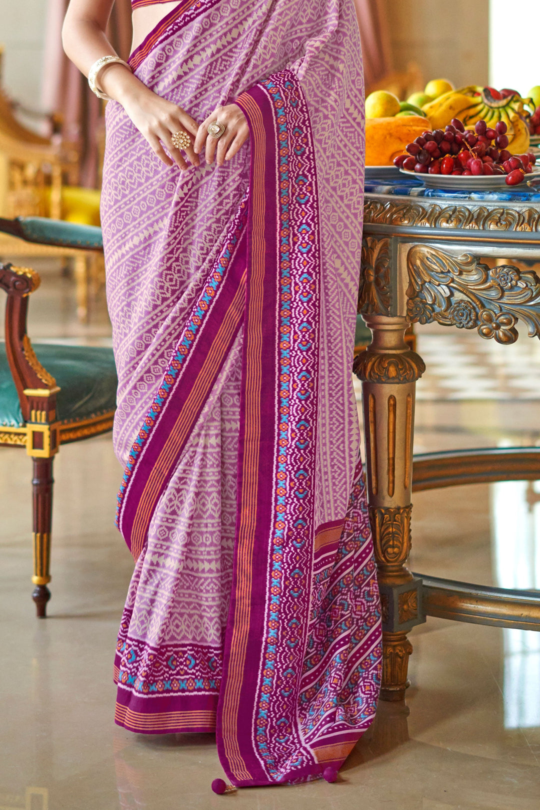 Engaging Wine Color Art Silk Fabric Printed Saree | Buy Online India