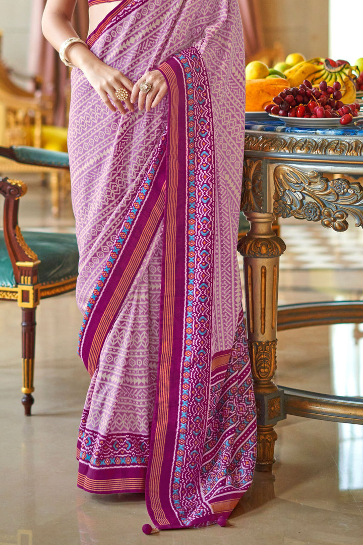 Engaging Wine Color Art Silk Fabric Printed Saree | Buy Online India