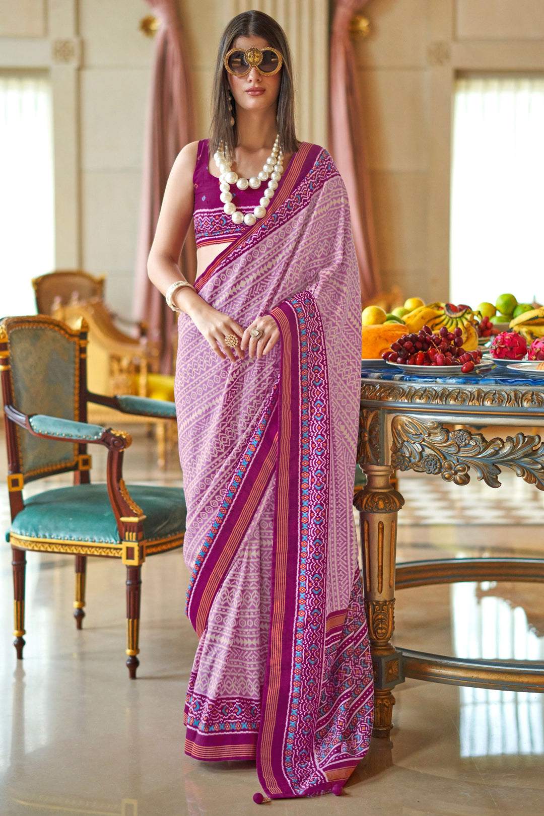 Engaging Wine Color Art Silk Fabric Printed Saree | Buy Online India