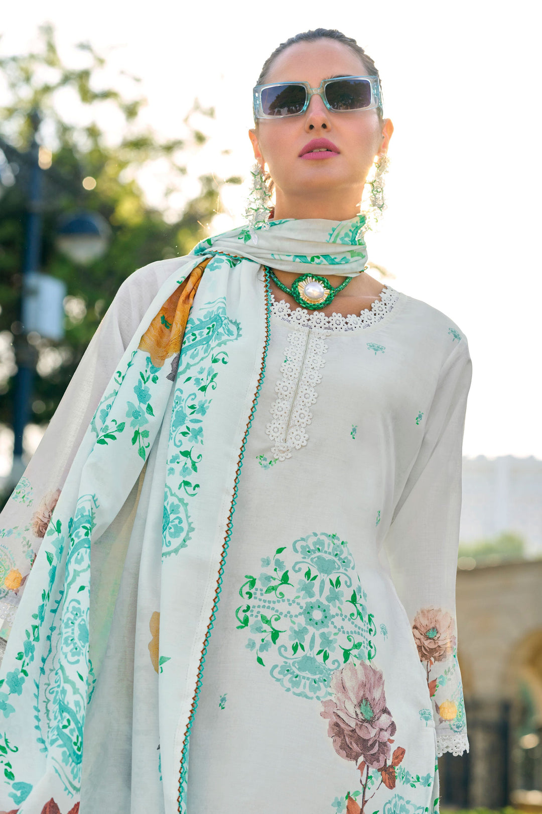 White Color Cotton Fabric Charming Readymade Salwar Suit | Buy Online India