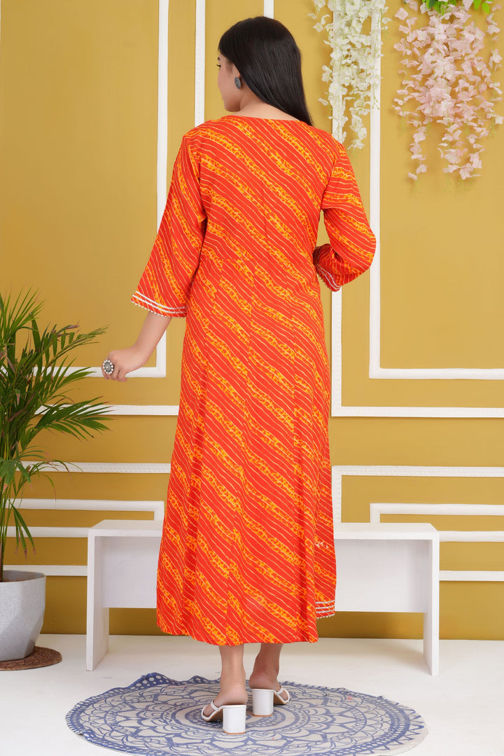 Orange Color Cotton Rayon Chic Readymade Kurti | Buy Online India
