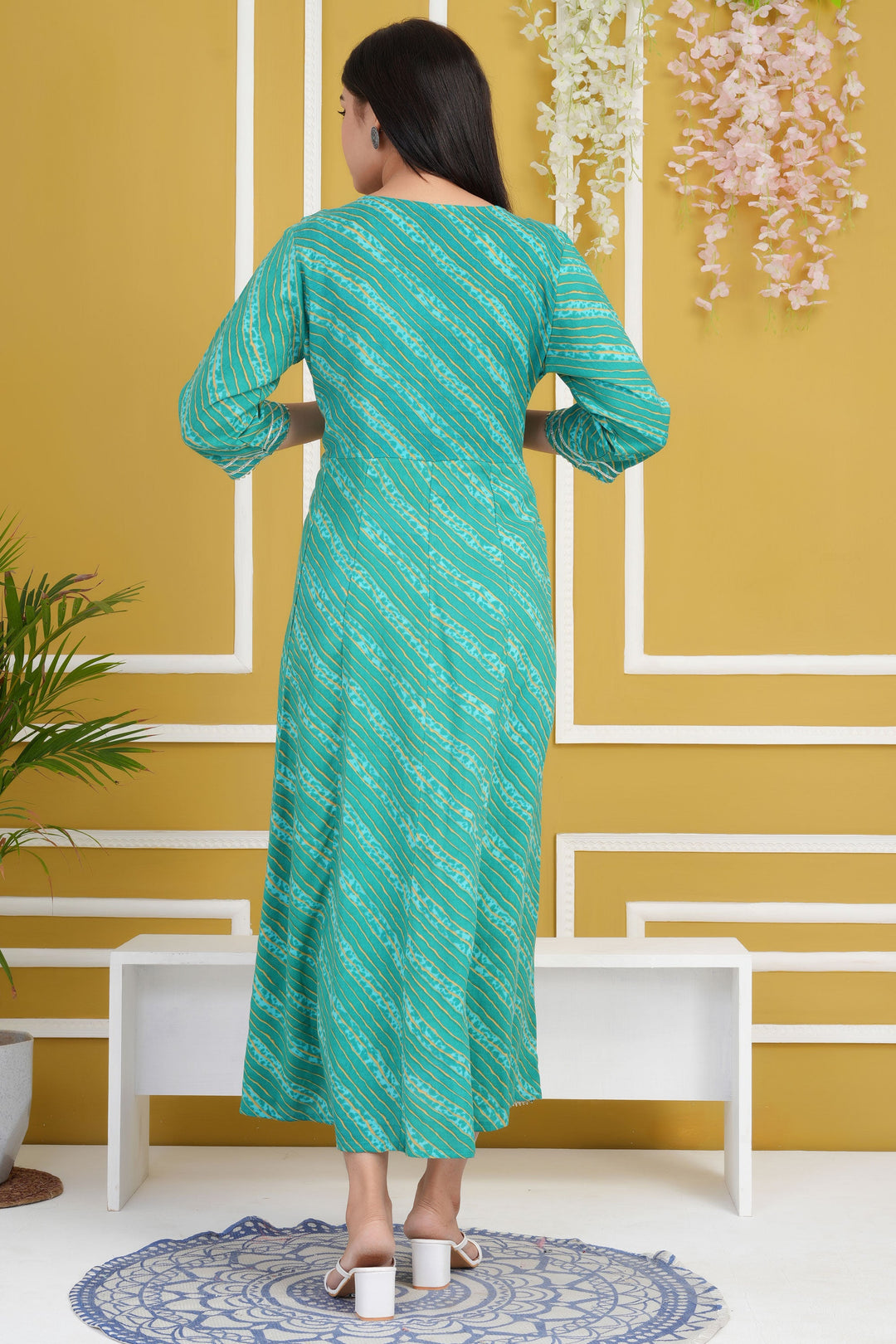 Soothing Sea Green Color Cotton Rayon Readymade Kurti | Buy Online India