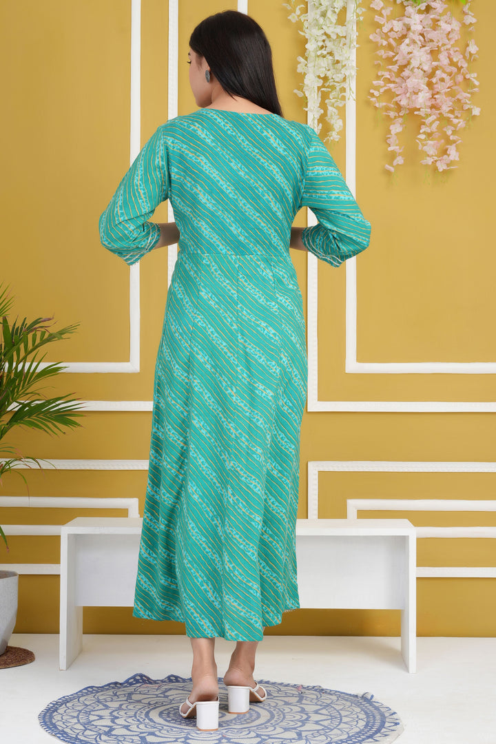 Soothing Sea Green Color Cotton Rayon Readymade Kurti | Buy Online India