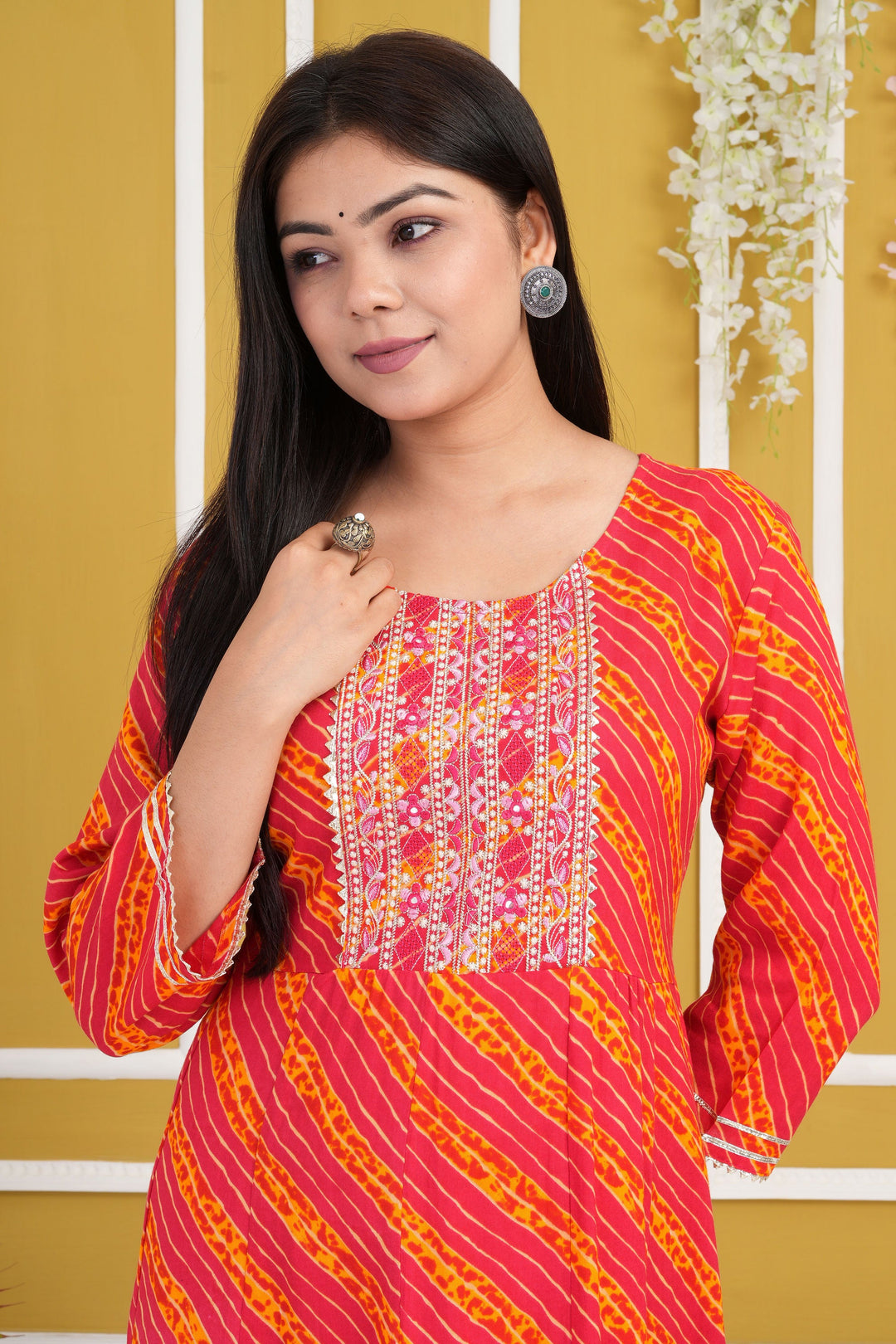 Cotton Rayon Pink Color Gorgeous Readymade Kurti | Buy Online India