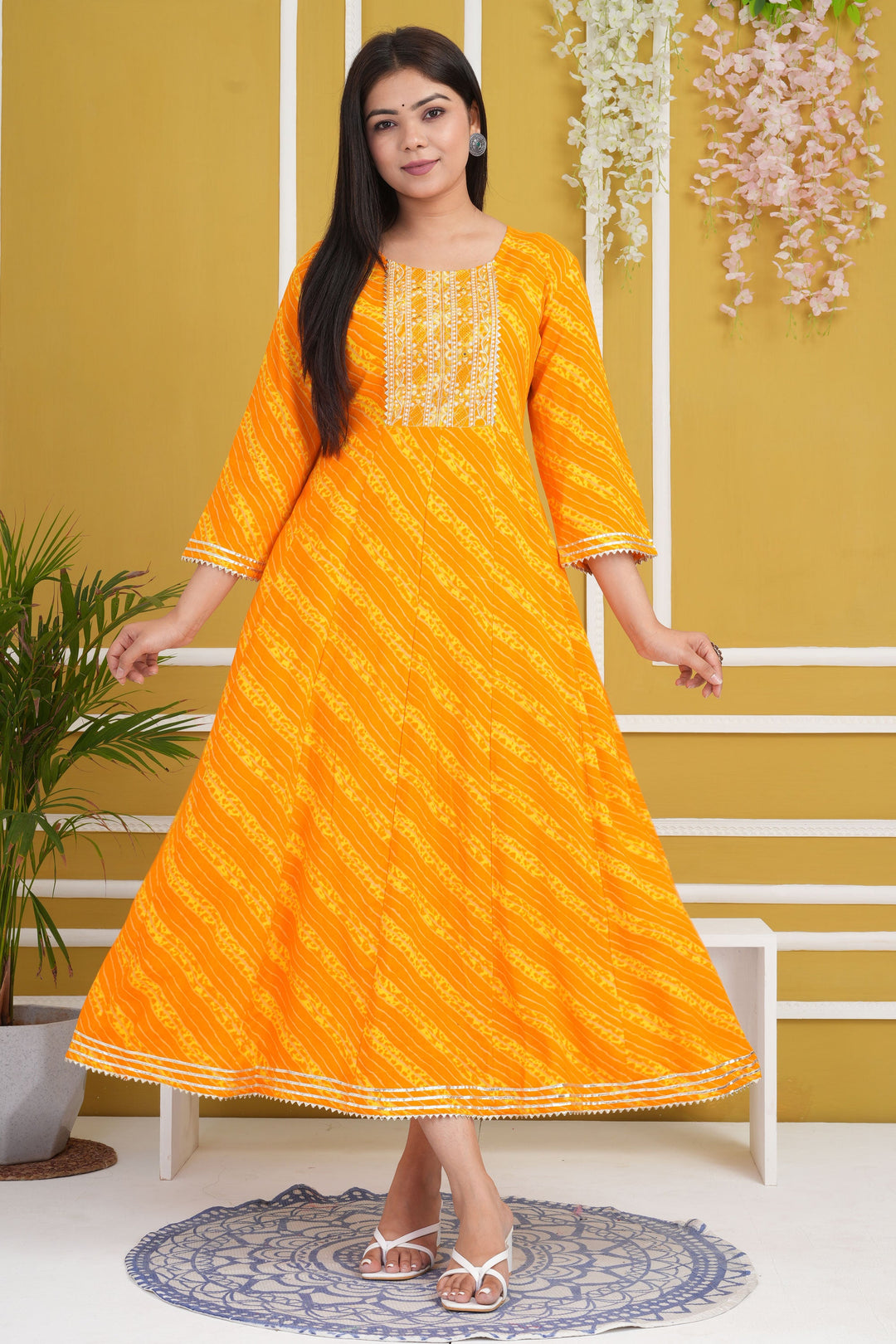 Graceful Cotton Rayon Yellow Color Readymade Kurti | Buy Online India