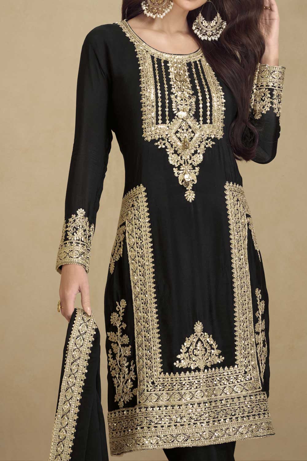 Black Color Awesome Georgette Salwar Suit | Buy Online India