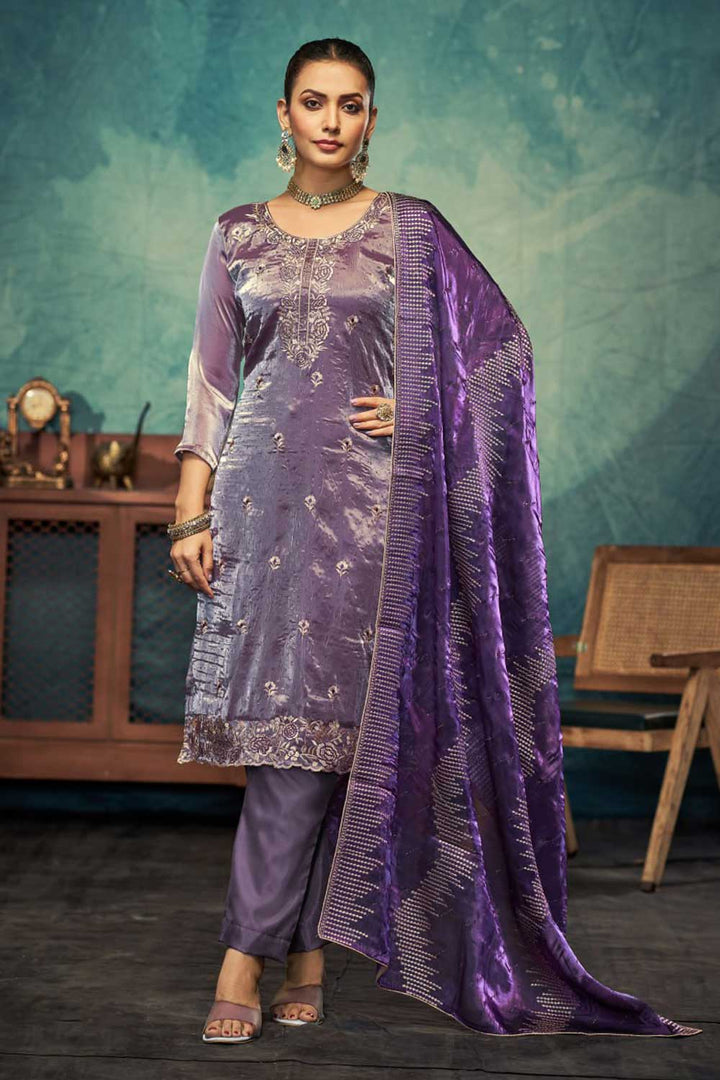 Incredible Fancy Fabric Purple Color Function Wear Salwar Suit | Buy Online India