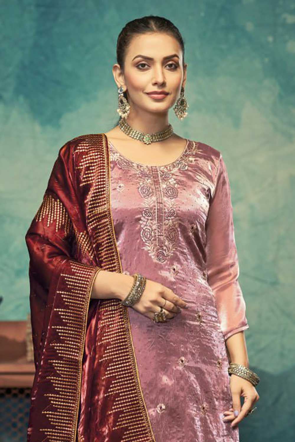 Engaging Pink Color Fancy Fabric Function Wear Salwar Suit | Buy Online India