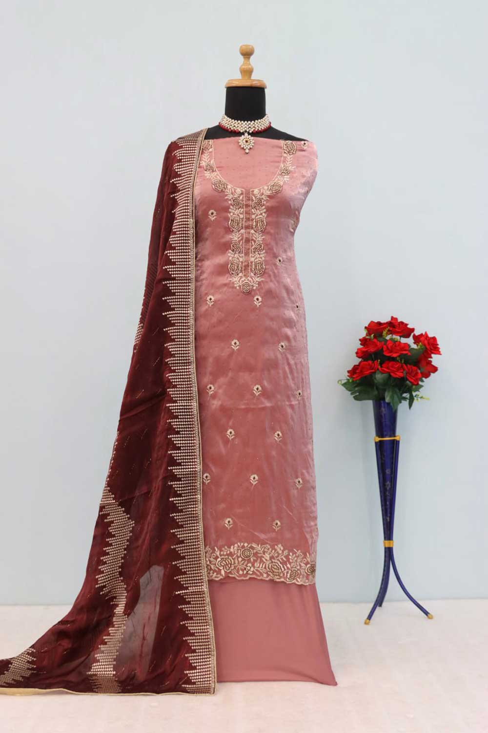 Engaging Pink Color Fancy Fabric Function Wear Salwar Suit | Buy Online India