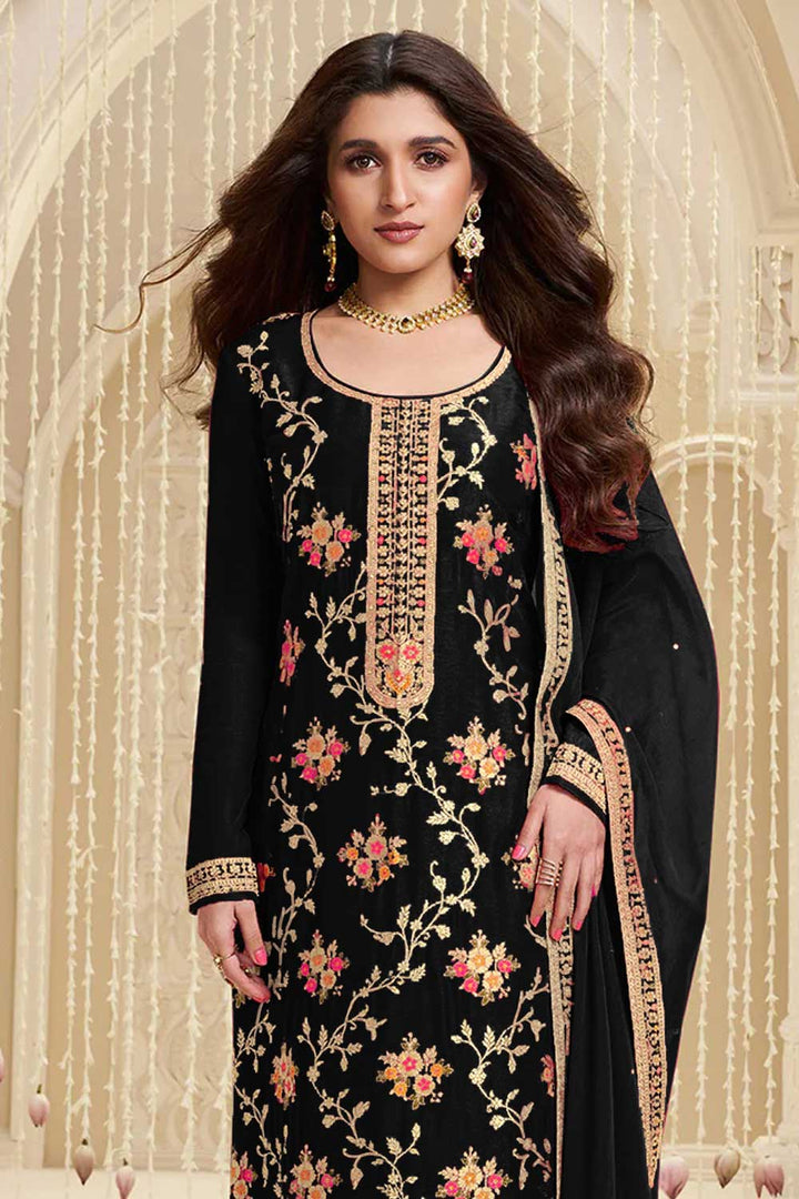 Nidhi shah Black Color Viscose Fabric Elegant Salwar Suit | Buy Online India