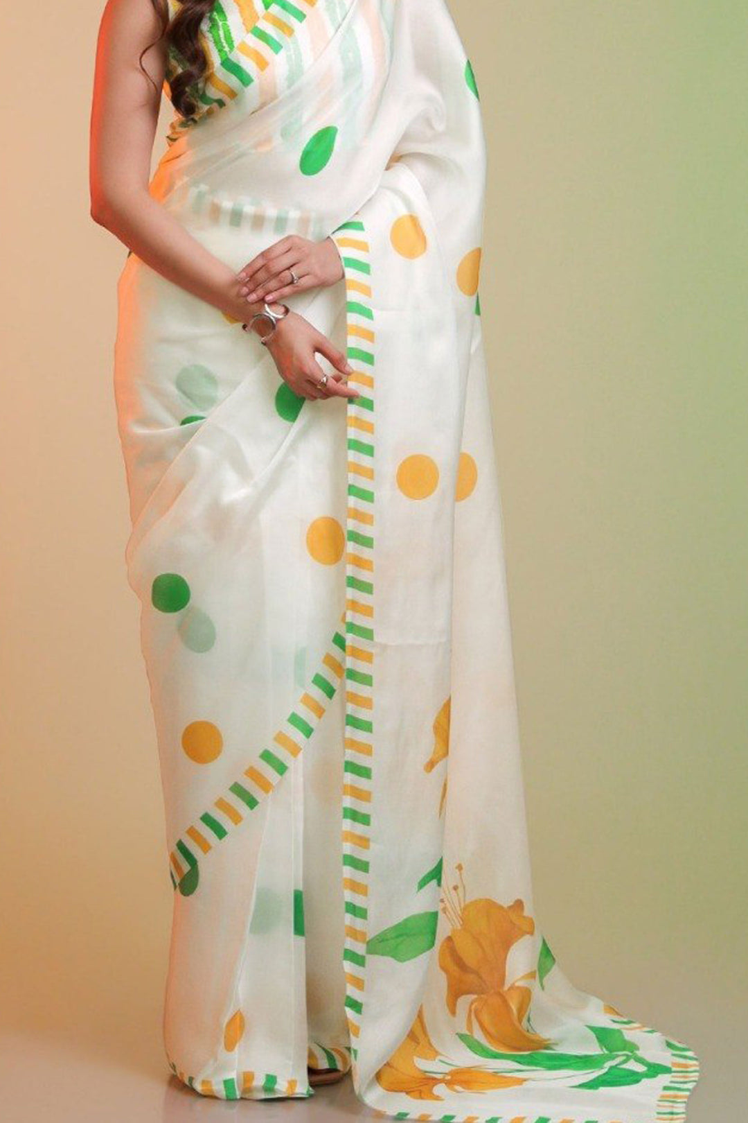 Gorgeous Printed Art Silk Tiranga Saree
