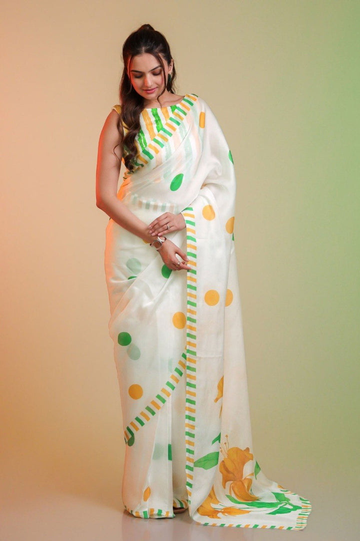 Gorgeous Printed Art Silk Tiranga Saree