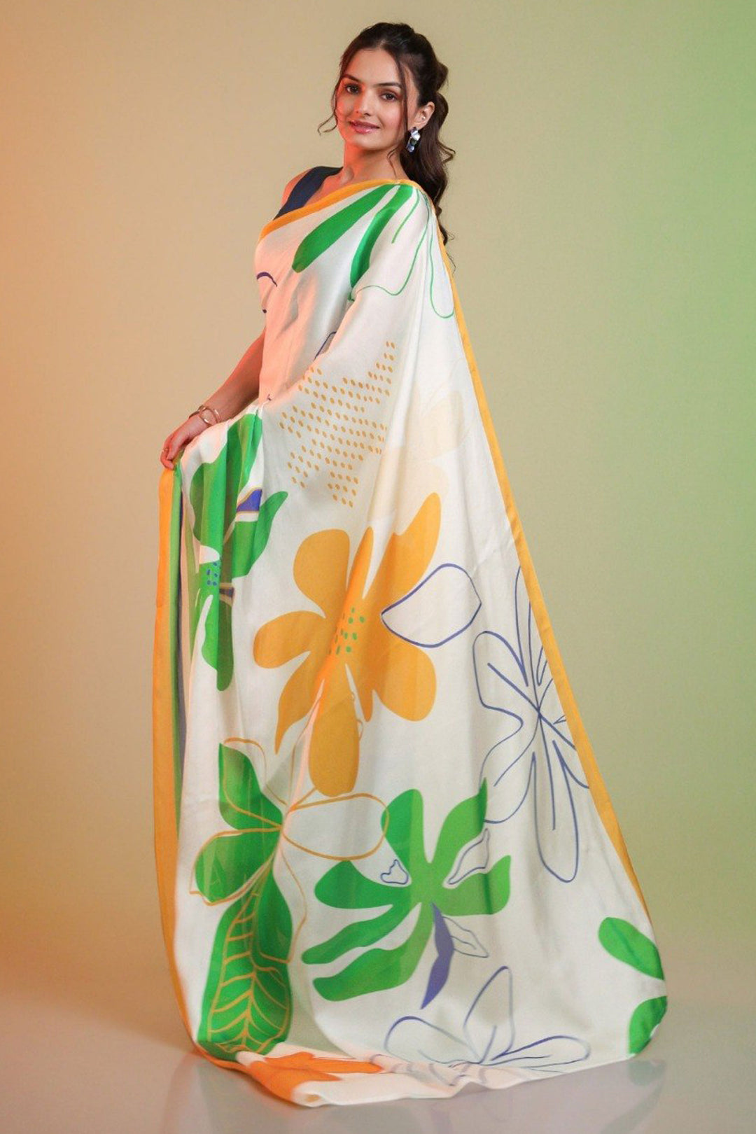 Tiranga Tales Glamorous Printed Art Silk Saree
