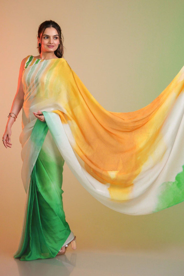 Har Ghar Tiranga Printed Art Silk Saree