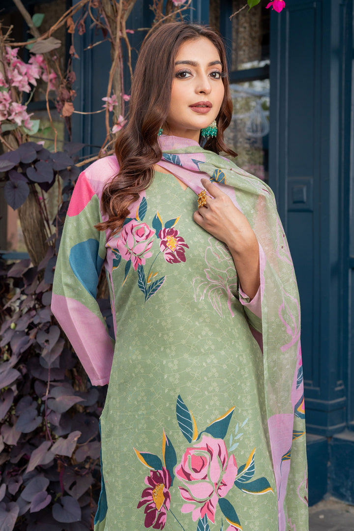 Classic Sea Green Color Readymade Printed Salwar Suit In Cotton Fabric | Buy Online India