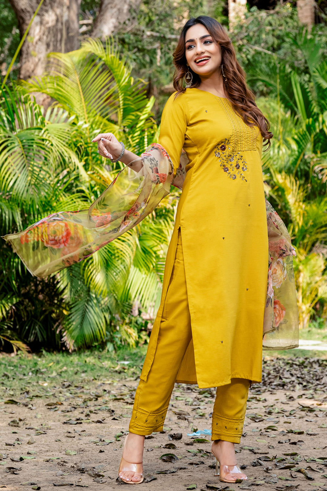 Silk Fabric Yellow Color Amazing Readymade Salwar Suit | Buy Online India