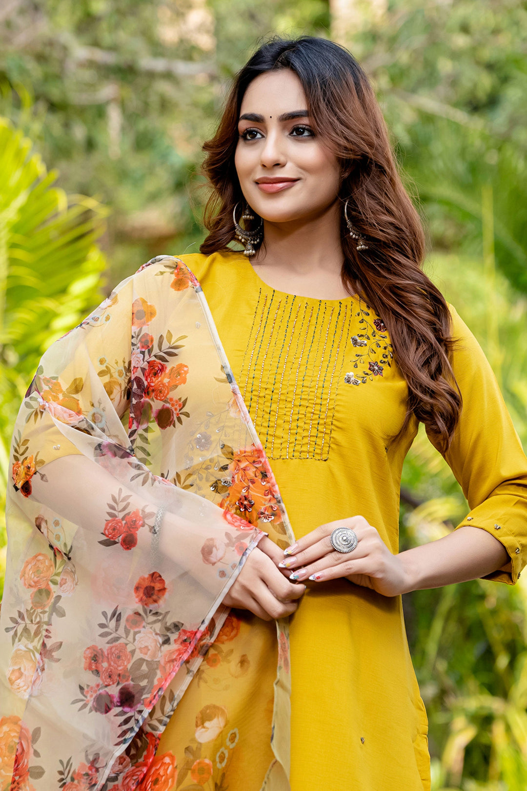 Silk Fabric Yellow Color Amazing Readymade Salwar Suit | Buy Online India