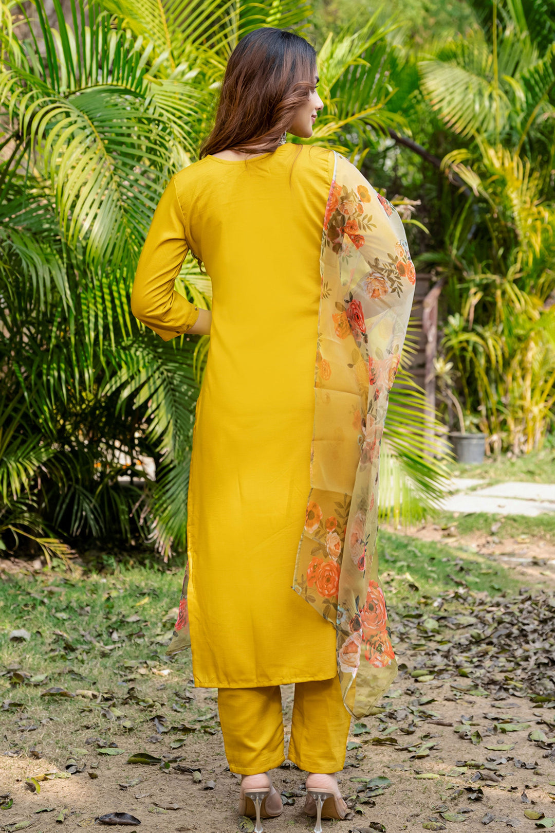 Silk Fabric Yellow Color Amazing Readymade Salwar Suit | Buy Online India