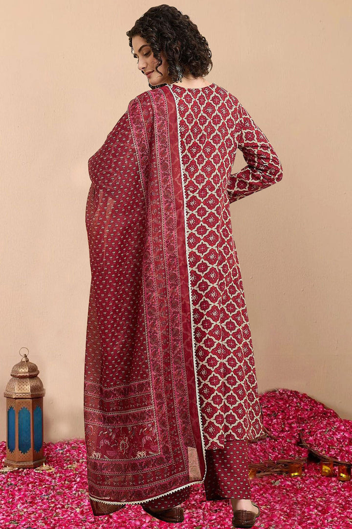 Rayon Fabric Maroon Color Attractive Readymade Palazzo Suit | Buy Online India