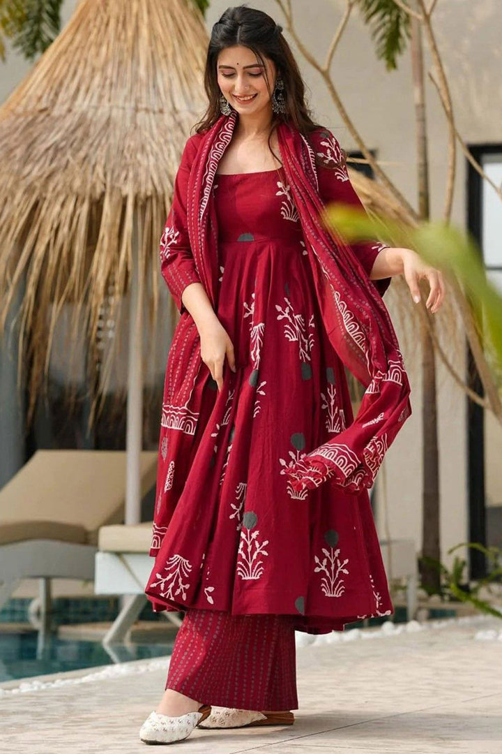 Maroon Color Rayon Fabric Glorious Readymade Palazzo Suit | Buy Online India