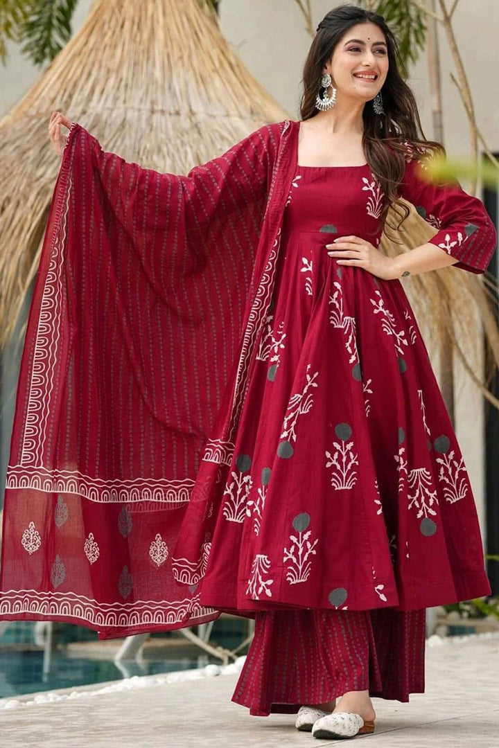 Maroon Color Rayon Fabric Glorious Readymade Palazzo Suit | Buy Online India