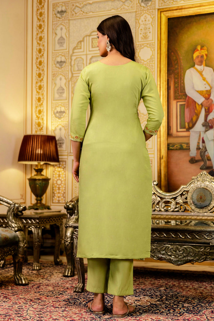 Viscose Embroidered Sea Green Festive Wear Readymade Salwar Suit | Buy Online India