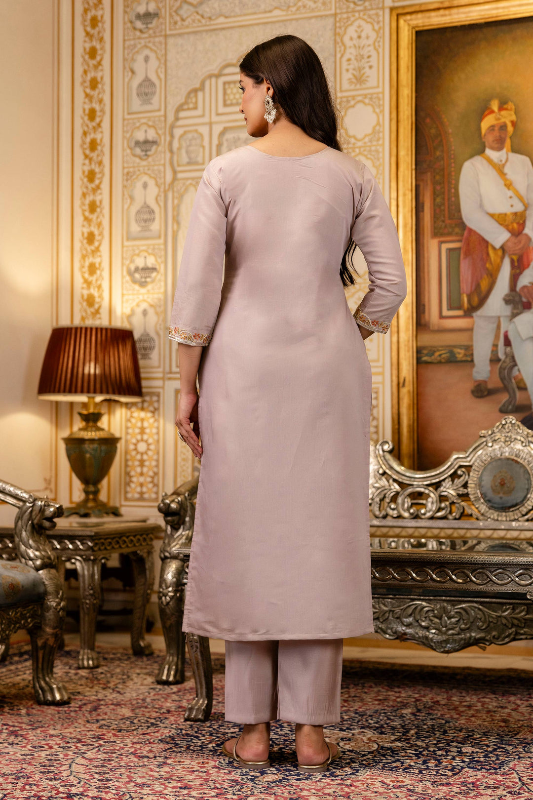 Cream Festive Wear Viscose Embroidered Readymade Salwar Suit | Buy Online India