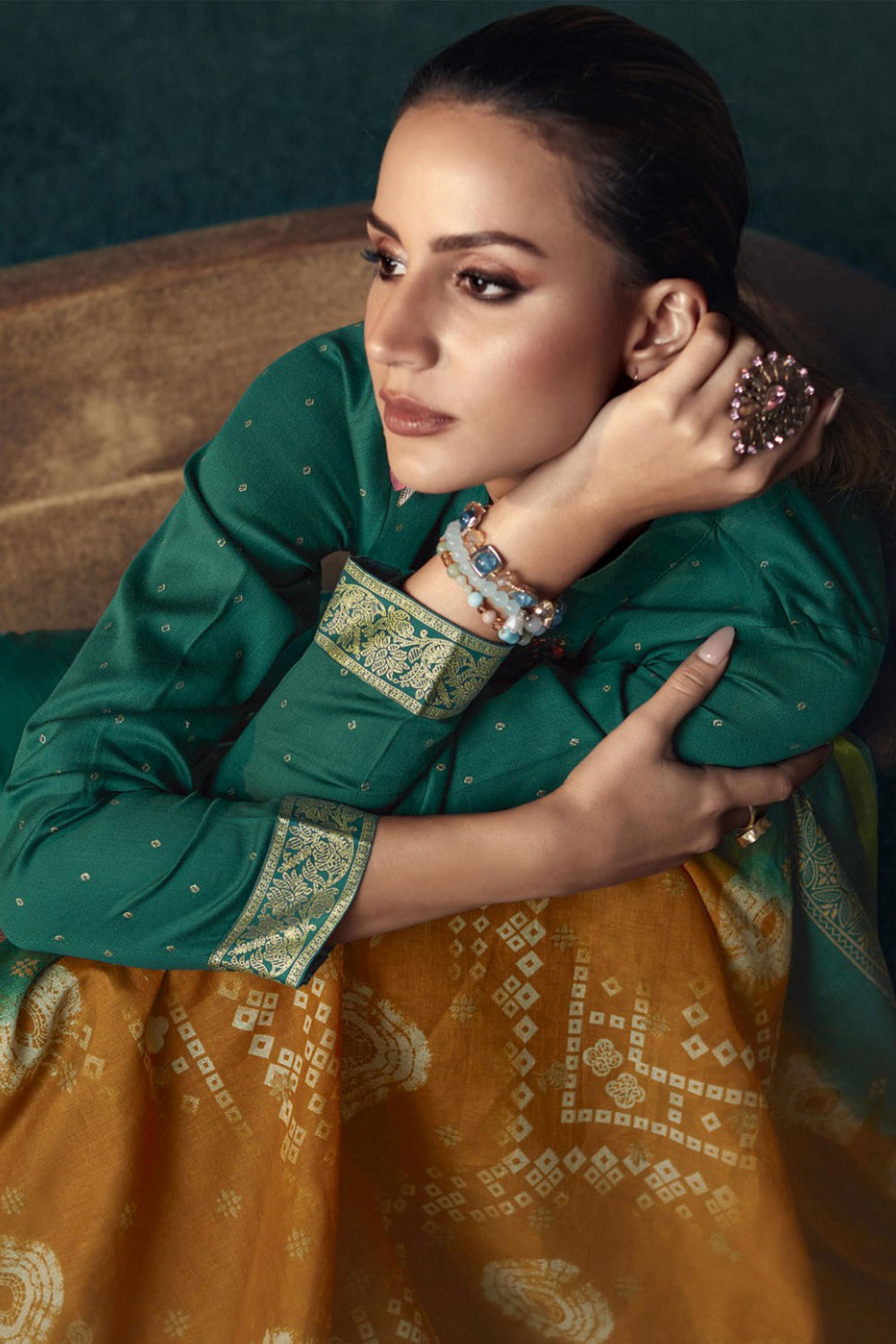 Green Color Viscose Fabric Alluring Embroidered Salwar Suit | Buy Online India