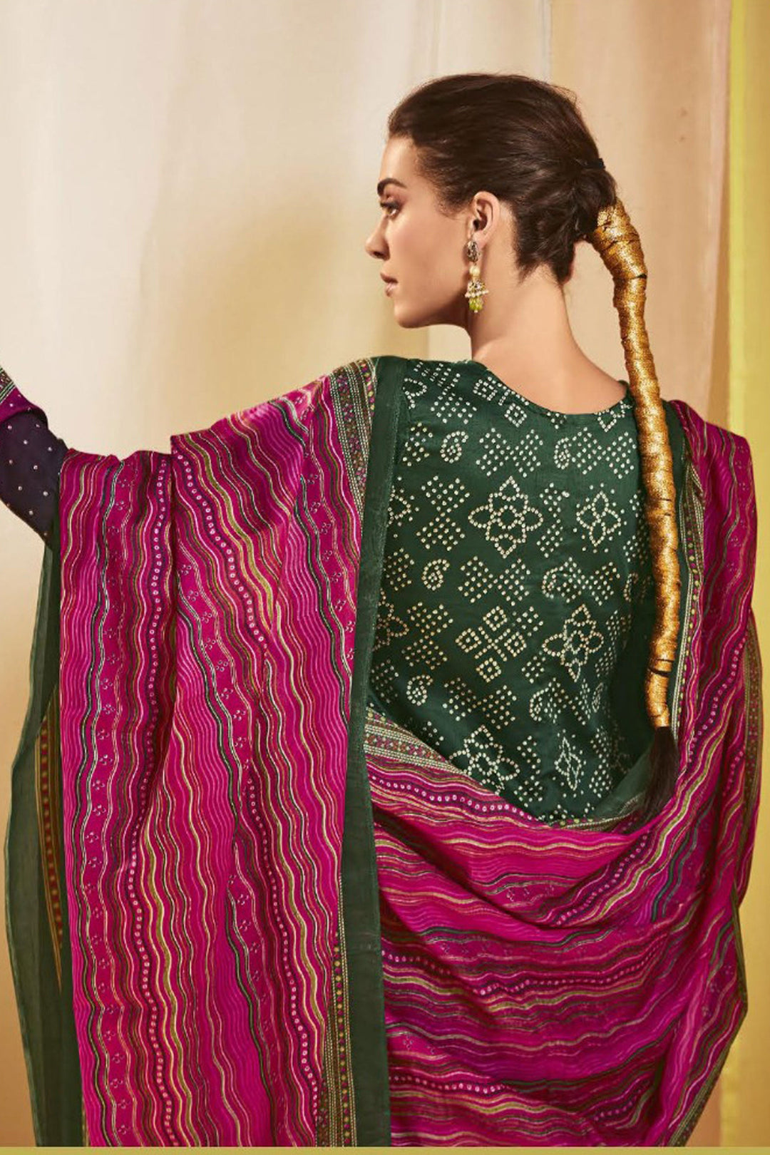 Satin Fabric Green Color Printed Winsome Salwar Suit | Buy Online India
