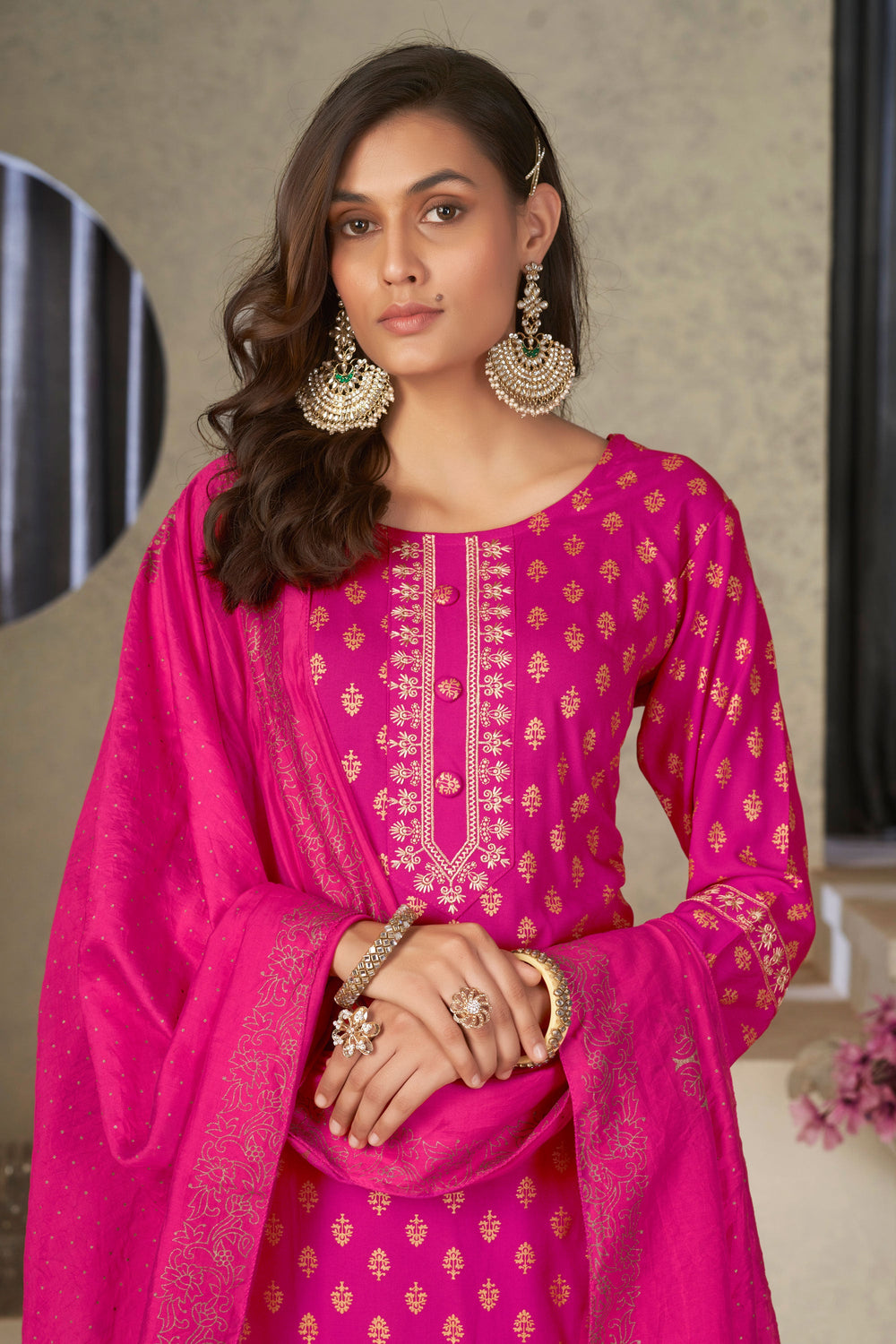 Rani Color Fantastic Rayon Fabric Readymade Salwar Suit In Festival Wear | Buy Online India