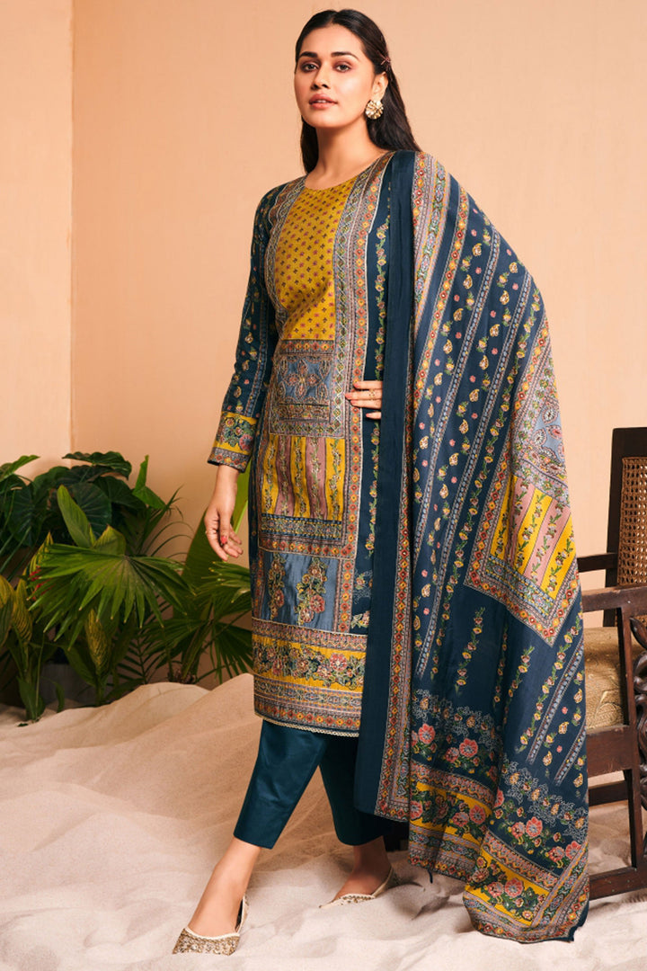 Navy Blue Color Viscose Fabric Lovely Casual Salwar Suit | Buy Online India