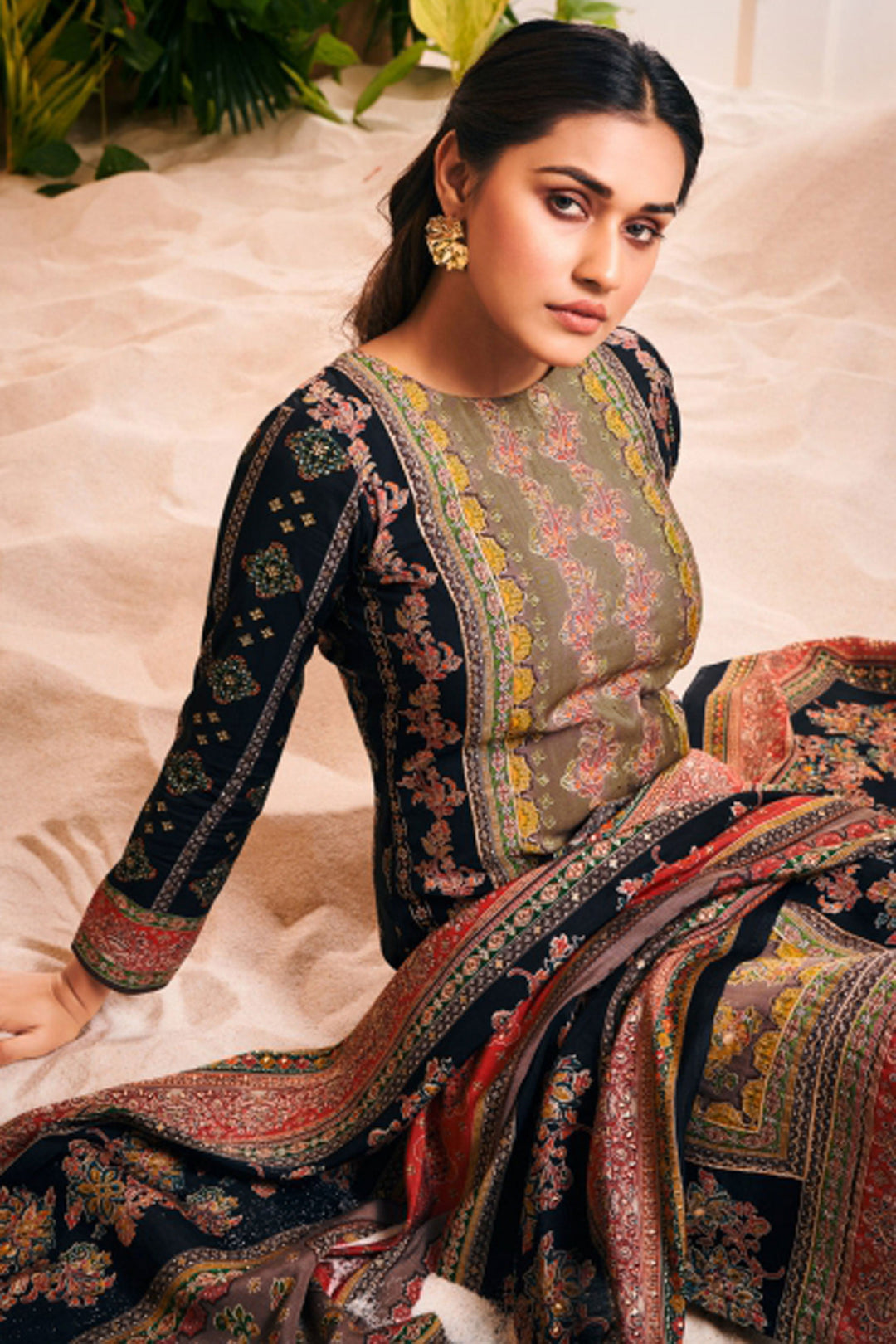 Viscose Fabric Black Color Casual Winsome Salwar Suit | Buy Online India