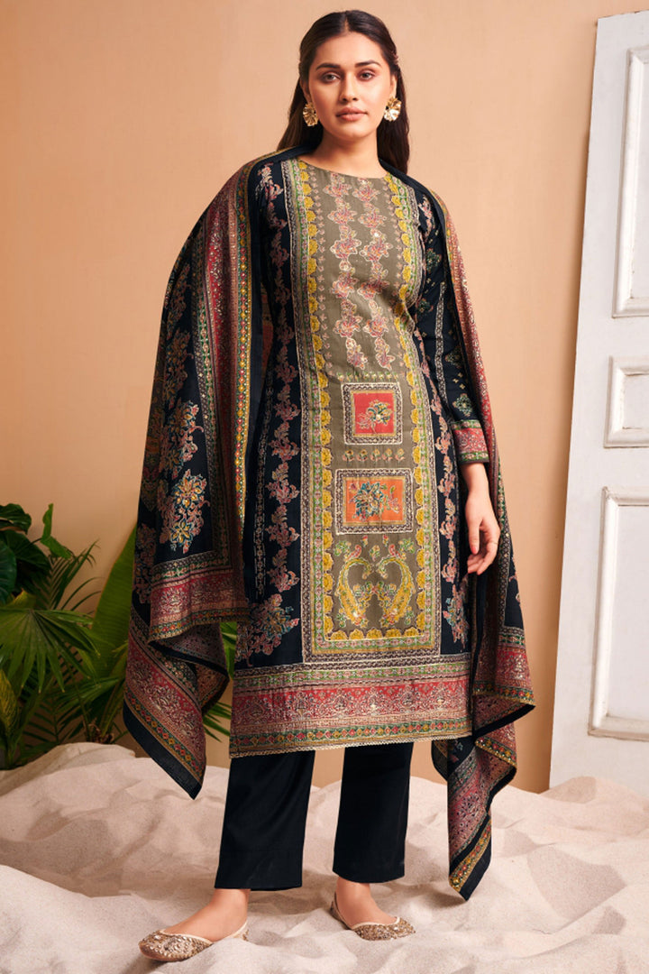 Viscose Fabric Black Color Casual Winsome Salwar Suit | Buy Online India