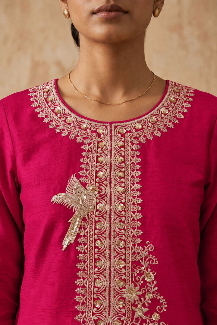 Rani Color Chinon Readymade Sharara Suit With Embroidered Work | Buy Online India