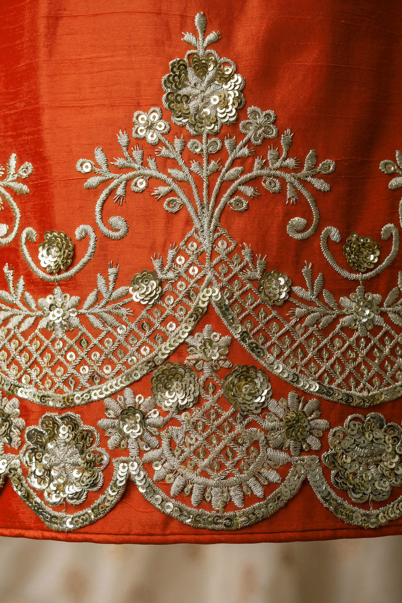 Festive Style Orange Chinon Fabric Readymade Sharara Suit | Buy Online India