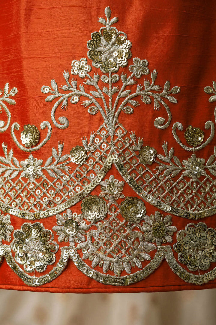 Festive Style Orange Chinon Fabric Readymade Sharara Suit | Buy Online India