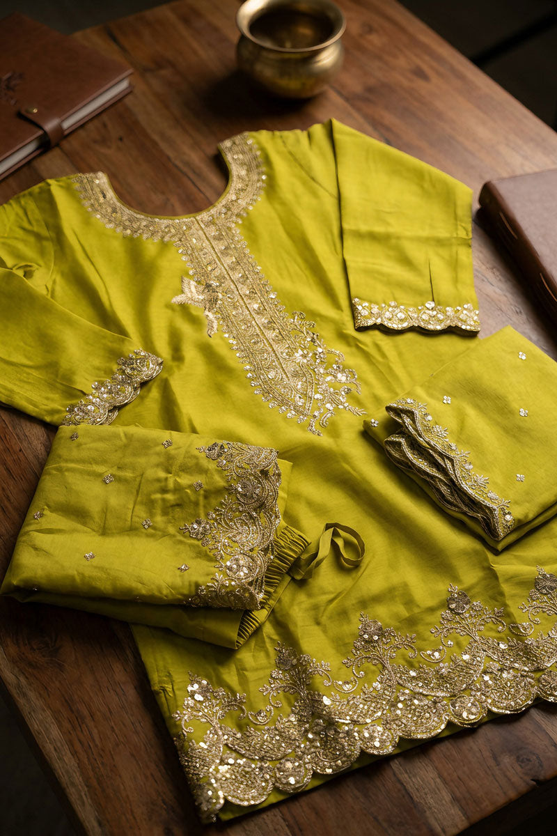 Chinon Fabric Green Readymade Sharara Suit For Festive | Buy Online India